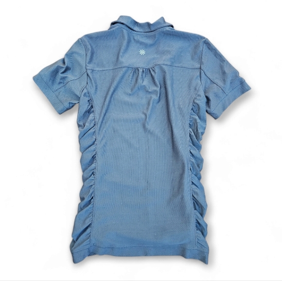 Athleta Birdie Gray Golf Ruched Polo Shirt, Size S - Picture 4 of 6